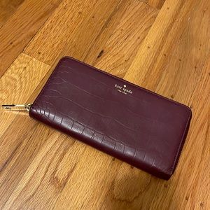 Kate spade maroon embossed wallet